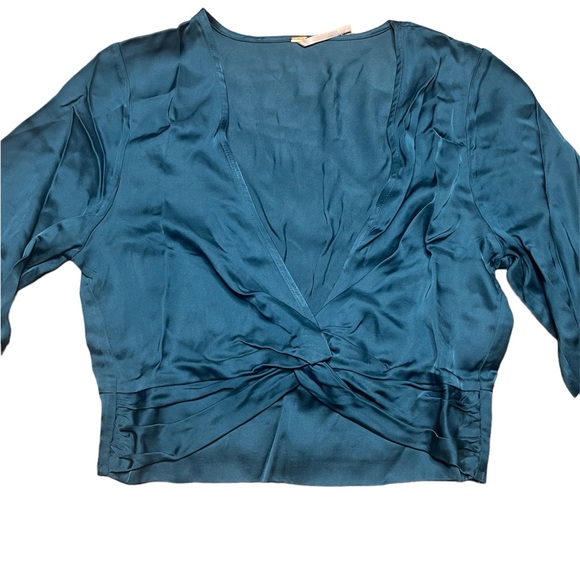 Free People Front Twist Satin Crop Top - Picture 6 of 11